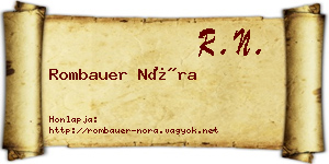 Rombauer Nóra névjegykártya